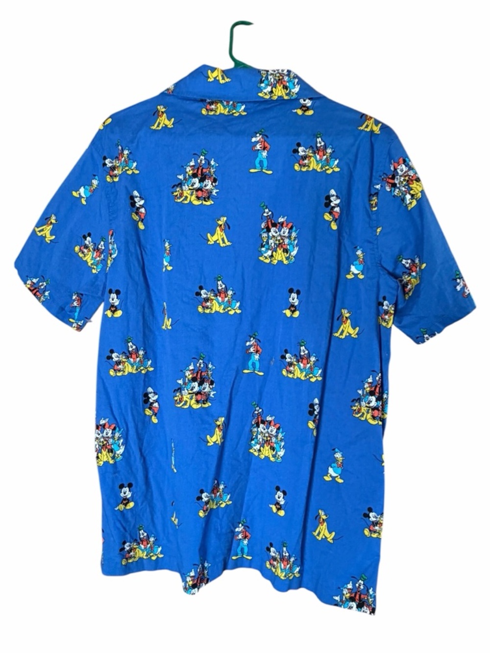Disney Blue Short-Sleeve Button-Up Shirt with Mickey & Friends Print New - Picture 3 of 7